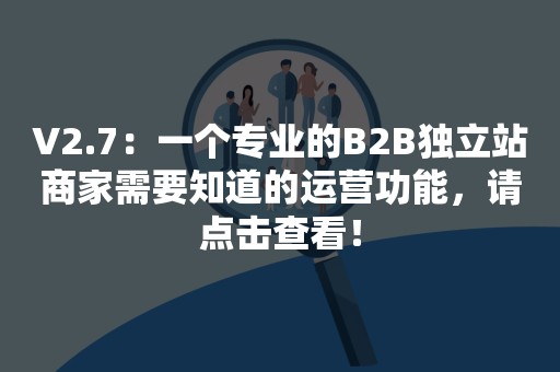 V2.7：一个专业的B2B独立站商家需要知道的运营功能，请点击查看！