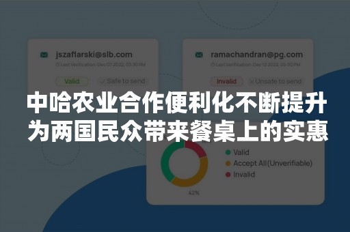 中哈农业合作便利化不断提升 为两国民众带来餐桌上的实惠