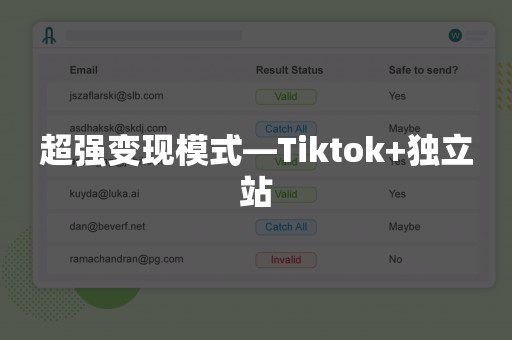 超强变现模式—Tiktok+独立站