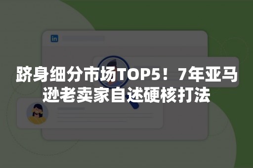 跻身细分市场TOP5！7年亚马逊老卖家自述硬核打法