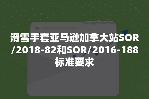 滑雪手套亚马逊加拿大站SOR/2018-82和SOR/2016-188标准要求