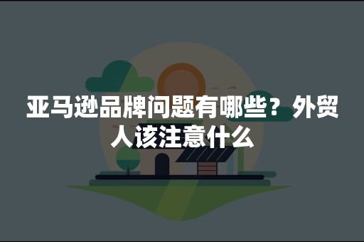 亚马逊品牌问题有哪些？外贸人该注意什么