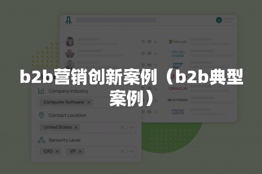 b2b营销创新案例（b2b典型案例）