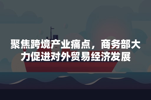 聚焦跨境产业痛点，商务部大力促进对外贸易经济发展