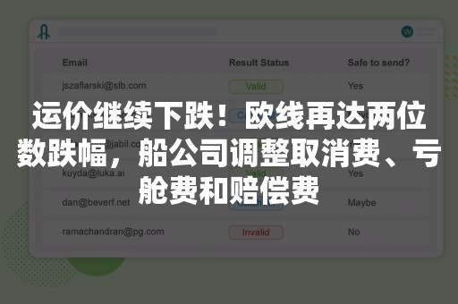 运价继续下跌！欧线再达两位数跌幅，船公司调整取消费、亏舱费和赔偿费