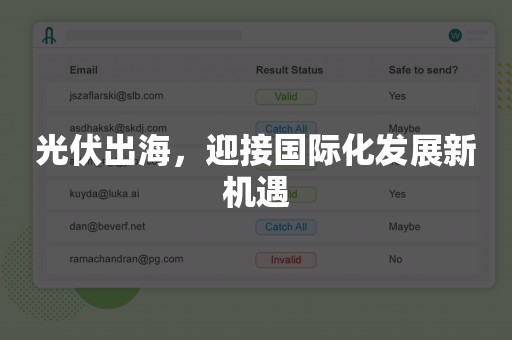 光伏出海，迎接国际化发展新机遇