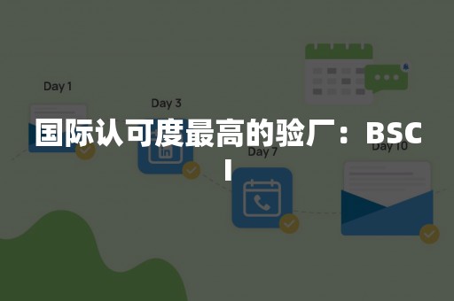 国际认可度最高的验厂：BSCI