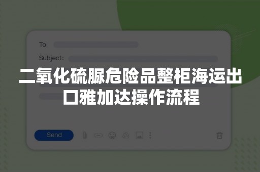 二氧化硫脲危险品整柜海运出口雅加达操作流程