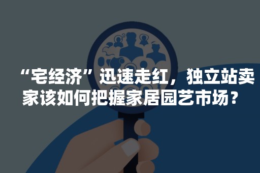 “宅经济”迅速走红，独立站卖家该如何把握家居园艺市场？