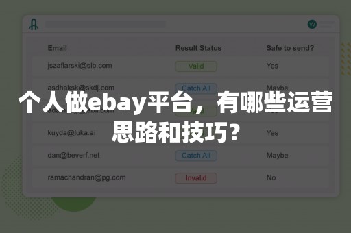 个人做ebay平台，有哪些运营思路和技巧？