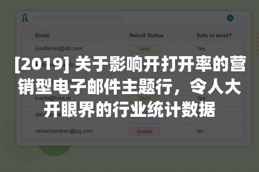 [2019] 关于影响开打开率的营销型电子邮件主题行，令人大开眼界的行业统计数据