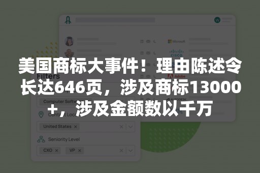 美国商标大事件！理由陈述令长达646页，涉及商标13000+，涉及金额数以千万