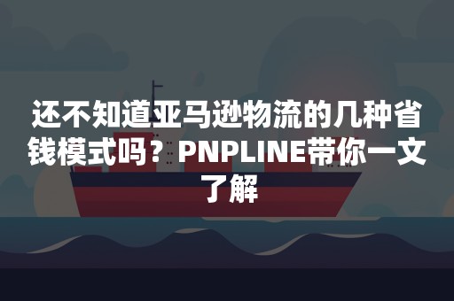 还不知道亚马逊物流的几种省钱模式吗？PNPLINE带你一文了解