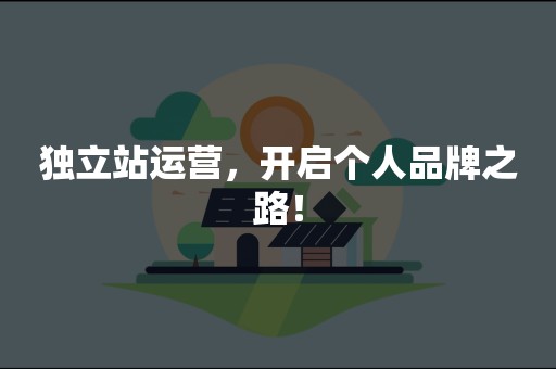 独立站运营，开启个人品牌之路！