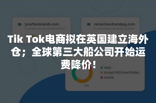 Tik Tok电商拟在英国建立海外仓；全球第三大船公司开始运费降价！