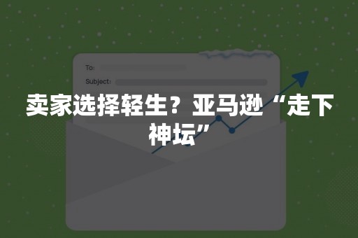 卖家选择轻生？亚马逊“走下神坛”