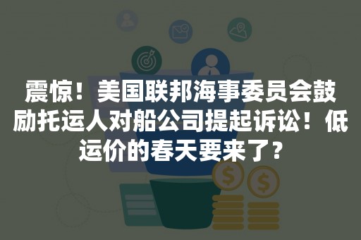 震惊！美国联邦海事委员会鼓励托运人对船公司提起诉讼！低运价的春天要来了？