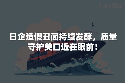 日企造假丑闻持续发酵，质量守护关口近在眼前！