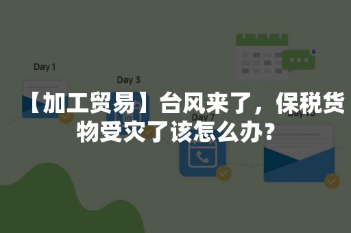 【加工贸易】台风来了，保税货物受灾了该怎么办？