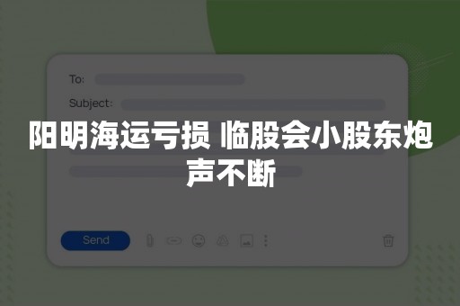 阳明海运亏损 临股会小股东炮声不断