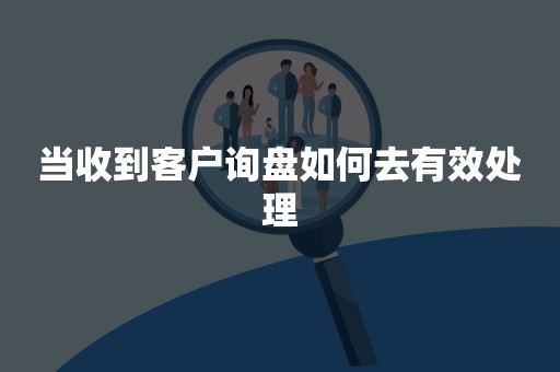 当收到客户询盘如何去有效处理