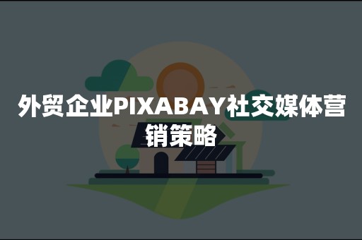 外贸企业PIXABAY社交媒体营销策略