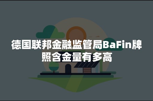 德国联邦金融监管局BaFin牌照含金量有多高