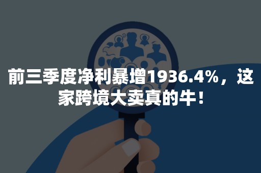 前三季度净利暴增1936.4%，这家跨境大卖真的牛！