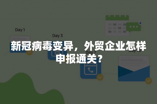 新冠病毒变异，外贸企业怎样申报通关？