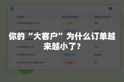 你的“大客户”为什么订单越来越小了？