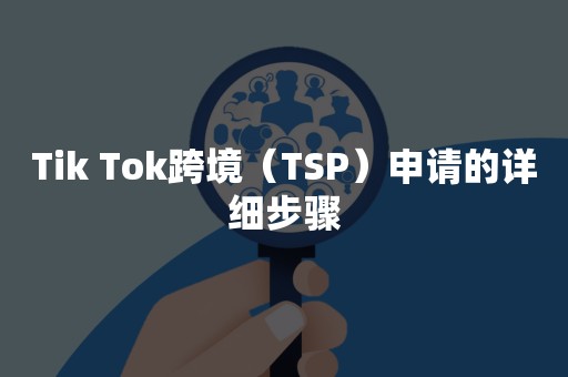 Tik Tok跨境（TSP）申请的详细步骤