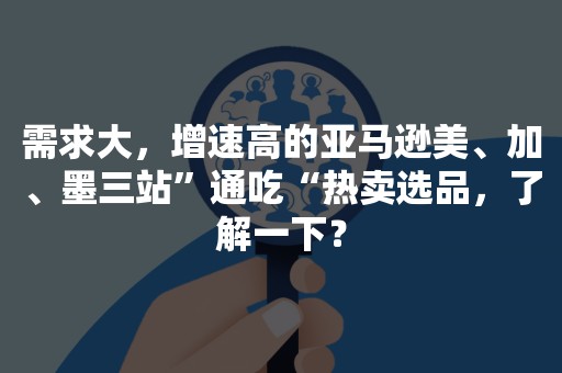 需求大，增速高的亚马逊美、加、墨三站”通吃“热卖选品，了解一下？