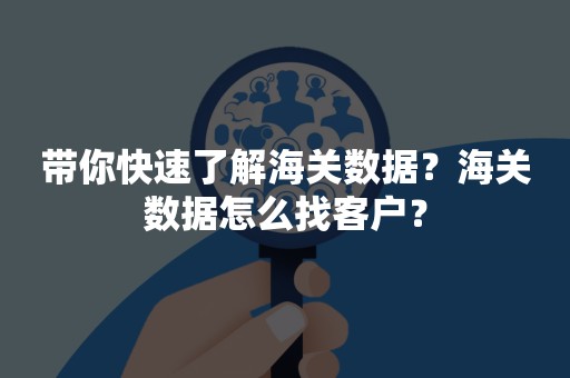 带你快速了解海关数据？海关数据怎么找客户？