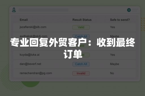 专业回复外贸客户：收到最终订单