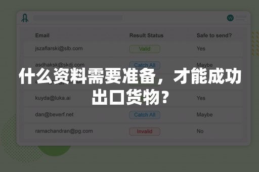 什么资料需要准备，才能成功出口货物？