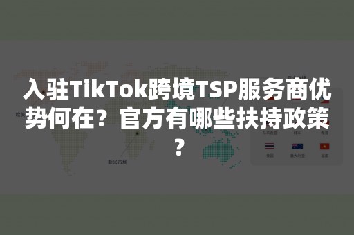 入驻TikTok跨境TSP服务商优势何在？官方有哪些扶持政策？