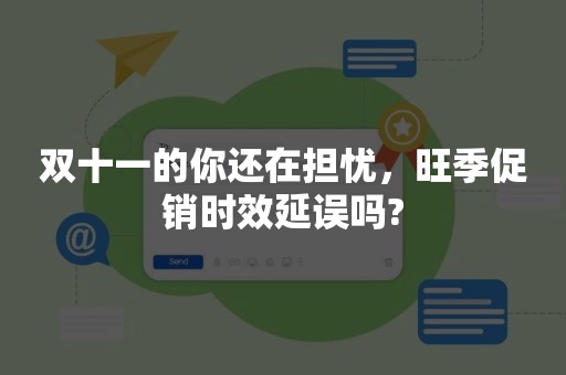 双十一的你还在担忧，旺季促销时效延误吗?