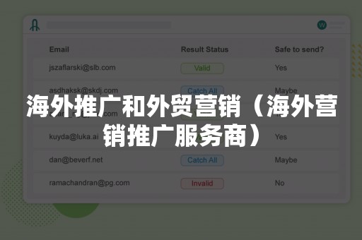 海外推广和外贸营销（海外营销推广服务商）