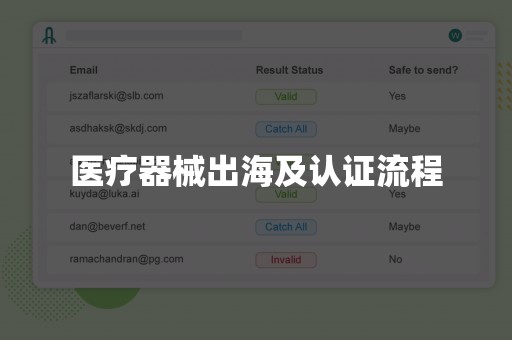 医疗器械出海及认证流程