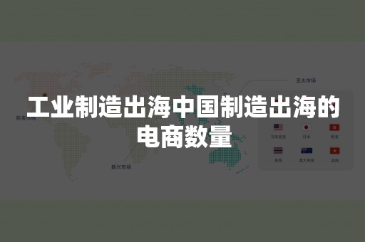 工业制造出海中国制造出海的电商数量