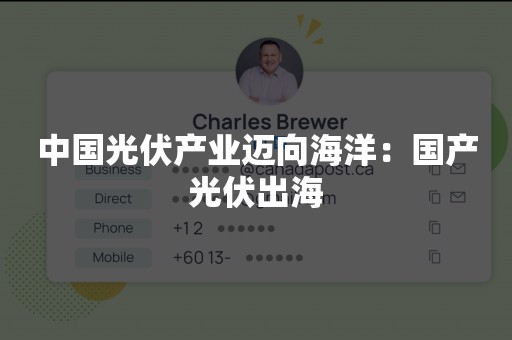 中国光伏产业迈向海洋：国产光伏出海