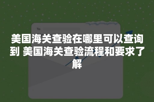 美国海关查验在哪里可以查询到 美国海关查验流程和要求了解