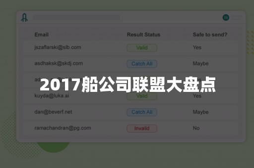 2017船公司联盟大盘点