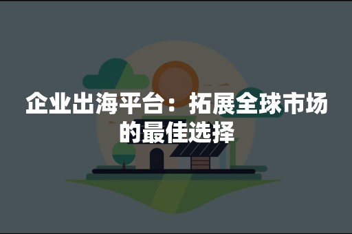 企业出海平台：拓展全球市场的最佳选择