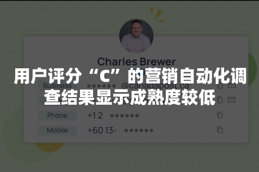 用户评分“C”的营销自动化调查结果显示成熟度较低