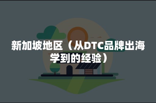 新加坡地区（从DTC品牌出海学到的经验）