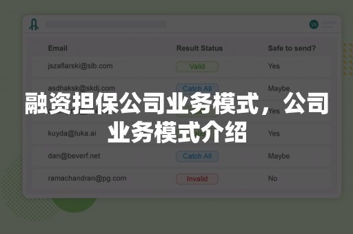 融资担保公司业务模式，公司业务模式介绍