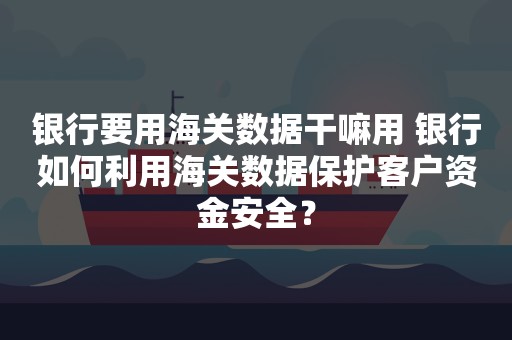 银行要用海关数据干嘛用 银行如何利用海关数据保护客户资金安全？