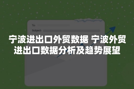 宁波进出口外贸数据 宁波外贸进出口数据分析及趋势展望