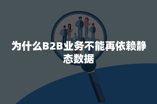 为什么B2B业务不能再依赖静态数据